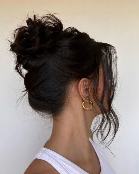 Bridesmaid Hair Inspo, High Updo, High Bun Hairstyles, Wedding Hair Up, High Hair, Guest Hair, Bridesmaid Hair Makeup, European Hair, Messy Bun Hairstyles