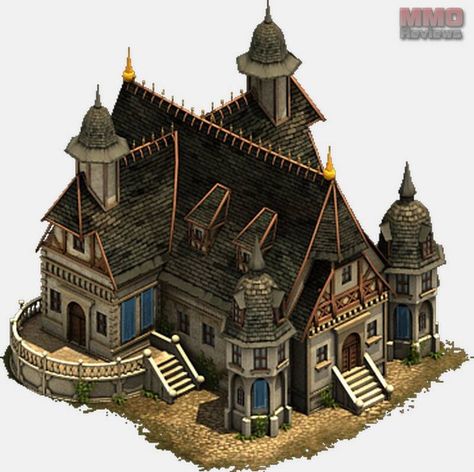 Forge Of Empires, Fantasy Buildings, Buildings Artwork, Fantasy Village, Map Icons, Medieval Houses, Building Concept, Fantasy House, Fantasy City