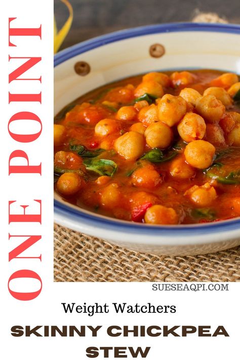 Ww Chickpea Recipes, Chickpea Stew Vegan, Ww Soup, Low Calorie Recipes Dinner, Chickpea Soup, Gluten Free Chili, Visual Recipes, Soup Easy, Chickpea Stew