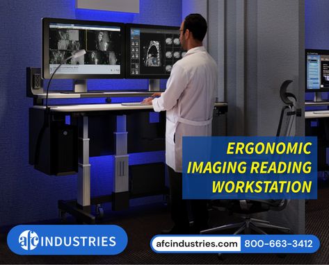 🌟 Elevate your working space with our ergonomic standing workstation! Tailor-made for radiologists, this desk blends functionality, comfort, and style seamlessly. With its individual adjustable worksurface and monitor shelf height, it's the ultimate setup for radiology professionals! #AFCIndustries #ErgonomicFurniture #Radiology #ImagingReading #StandingDesk Standing Workstation, Standing Work Station, Monitor Shelf, Repetitive Strain Injury, Desk Workstation, Computer Cpu, Ergonomics Furniture, Ergonomic Desk, Desk Height