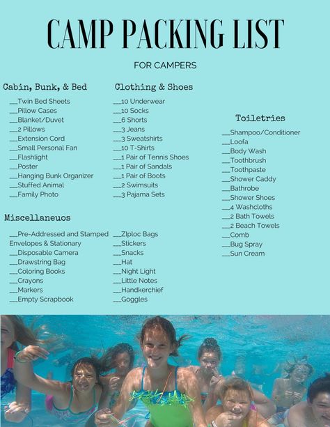 http://simplyhannahslife.weebly.com/blog/summer-camp-series-camper-packing-list Summer Camp Packing List | Sleepaway Camp Summer Camp Supplies, Camping Supplies Storage, Summer Camp Packing List, Summer Camp Packing, Camping Supply List, Camp Packing, Sleepaway Camp, Camping Packing List, Camping List