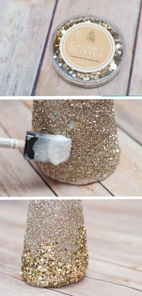 Diy Glitter Christmas Trees, Glitter Trees Christmas, Glitter Cone Trees, Glitter Trees Diy, Cone Trees Christmas Diy, Christmas Craft Diy, Glitter Wallpaper Iphone, Christmas Tree Glitter, How To Make Glitter