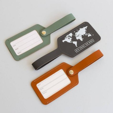 Luggage Tag Designs, Suitcase Tags, Travel Tags, Suitcase Traveling, Recycled Leather, Cute Crafts, Luggage Tag, Leather Items, Luggage Tags