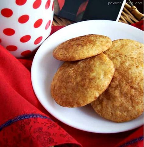 Coconut Flour Snickerdoodles {Gluten-Free, Grain-Free, Paleo} Coconut Flour Sugar Cookies, Gluten Free Snickerdoodle, Gluten Free Snickerdoodle Cookies, Gluten Free Snickerdoodles, Coconut Flour Cookies, Coconut Flour Recipes, Cookies Gluten Free, Snickerdoodle Cookies, Power Hungry