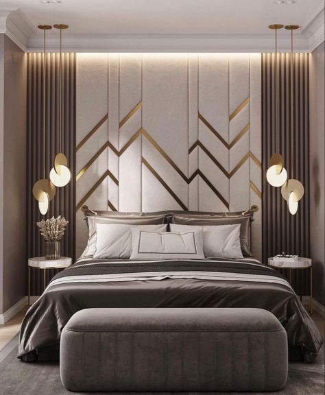 Luxury Headboard, Bed Back Design, Bedroom Design Styles, Bed Headboard Design, Luxe Bedroom, Bedroom Interior Design Luxury, Modern Luxury Bedroom, Прикроватные Тумбочки, Bedroom Wall Designs