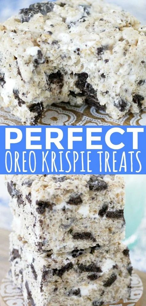 Recipes With Oreo Crumbs, Unique Rice Crispy Treats, Recipes With Oreo Cookies, Oreo Krispies, Oreo Rice Crispy Treats, Oreo Krispie Treats, Marshmellow Treats, Goodies Recipes, Oreo Rice