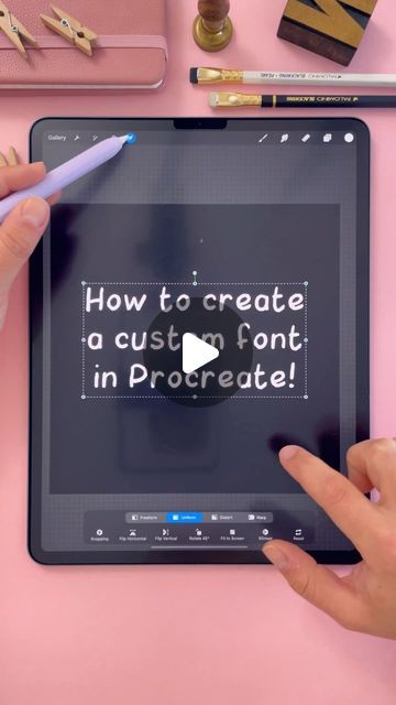 Aurelie Maron ✧ on Instagram: "For those of you who followed my Typism Skills Summit tutorial last weekend, and created some awesome serif letters, here’s how you can turn them into a working font!  Watch “✍🏼 How to Create a Font in Procreate” on my YouTube channel (🔗 in bio) for the detailed tutorial and you’ll also get the Ink Brush I’m using for free.  T O O L S ✍🏽 iPad Pro 12.9” (4th generation 256GB) Apple Pencil (2nd generation) Procreate App @procreate Calligraphr @calligraphr.app All my Procreate brushes are available on my Shop! ✨  #lettering #letteringartist #procreate #font #calligraphr #typography" How To Create Fonts In Procreate, Create Font Procreate, How To Use Procreate App, How To Get Fonts, Procreate Basics Tutorial, Procreate Journaling, Procreate Fonts Free, Fonts For Procreate, Procreate Classes