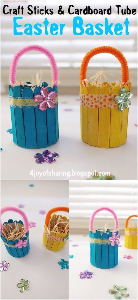 Looking for new Easter crafts ideas to try this year? I've got a great collection here of easy DIY projects for adults and kids to make together! #easter #eastercrafts #easterdiy #crafts #diy Basket Craft For Kids, Easter Basket Craft, Påskeaktiviteter For Barn, Simple Easter Baskets, Easter Basket Crafts, Easter Crafts Preschool, Easter Arts And Crafts, Fun Easter Crafts, Basket Crafts