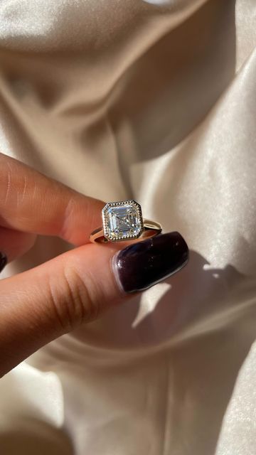 2ct Asscher Engagement Ring, Asscher Bezel Engagement Ring, Ascher Ring, Asscher Cut Engagement Ring, Ascher Cut, Asscher Engagement Ring, Asscher Cut Engagement Rings, Lover Era, Bezel Engagement Ring