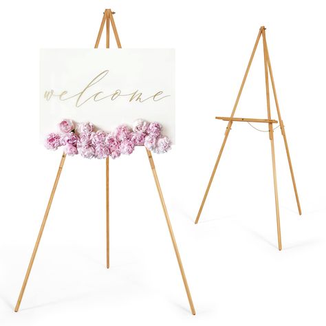 VISWIN 160cm Wooden Tripod Display Easel Stand for Wedding Sign, Poster, A-Frame Artist Easel Floor with Tray for Painting, Canvas, Foldable Easel - Natural : Amazon.co.uk: Home & Kitchen Floor Easel, Artist Easel, Wood Easel, Wooden Wedding Signs, Wedding Painting, Display Easel, Easel Stand, Wooden Easel, Art Easel