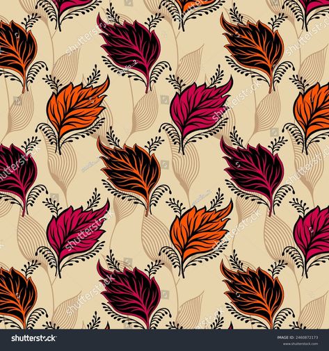 Allover Leaves Skin Colored Pattern Elegant Stock Illustration 2460872173 | Shutterstock Flower Pattern Design Prints, African Pattern Design, Allover Design, Print Design Art, Allover Pattern, Flower Pattern Design, Flower Art Images, African Pattern, All Over