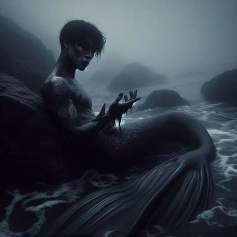 Merman Aesthetic Dark, Male Mermaid Aesthetic, Male Siren Aesthetic, Merman Aesthetic, Male Siren, Mermaid Webtoon, Dark Mermaid Aesthetic, Siren Names, Male Mermaid