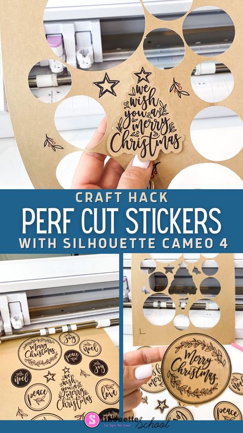 Perf Cut Stickers with Silhouette CAMEO 4 Tutorial Scrapbooking With Silhouette Cameo, Cameo 5 Projects, Cameo 4 Projects, Silhouette Cameo Boxes, Stickers With Silhouette Cameo, Cameo Silhouette Projects, Silhouette Hacks, Cameo Pro, Print And Cut Silhouette