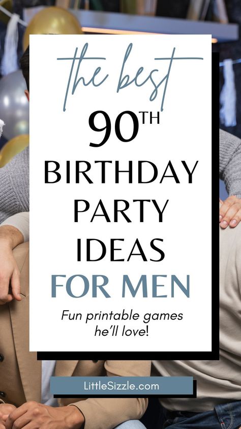 Planning a party for a special man turning 90? Don't worry about keeping everyone entertained! Our collection of printable games is perfect for a Men's 90th Birthday Party. Test your guests' knowledge about the birthday boy with fun trivia games like "Who Knows The Birthday Boy Best" and "Would He Rather." Or challenge everyone to a Year Trivia Quiz from the year he was born. These games are a great way to make his 90th birthday bash a heartwarming and entertaining celebration for all ages! 90 Birthday Party Ideas For Men, Ideas For A 90th Birthday Party, 90th Birthday Party Ideas Grandpa, 90 Birthday Party Ideas Decoration For Men, 90th Birthday Ideas For Men, 90 Yr Old Birthday Party Ideas, 90th Birthday Party Decorations For Men, 90 Birthday Party Ideas, 90 Th Birthday Party Ideas