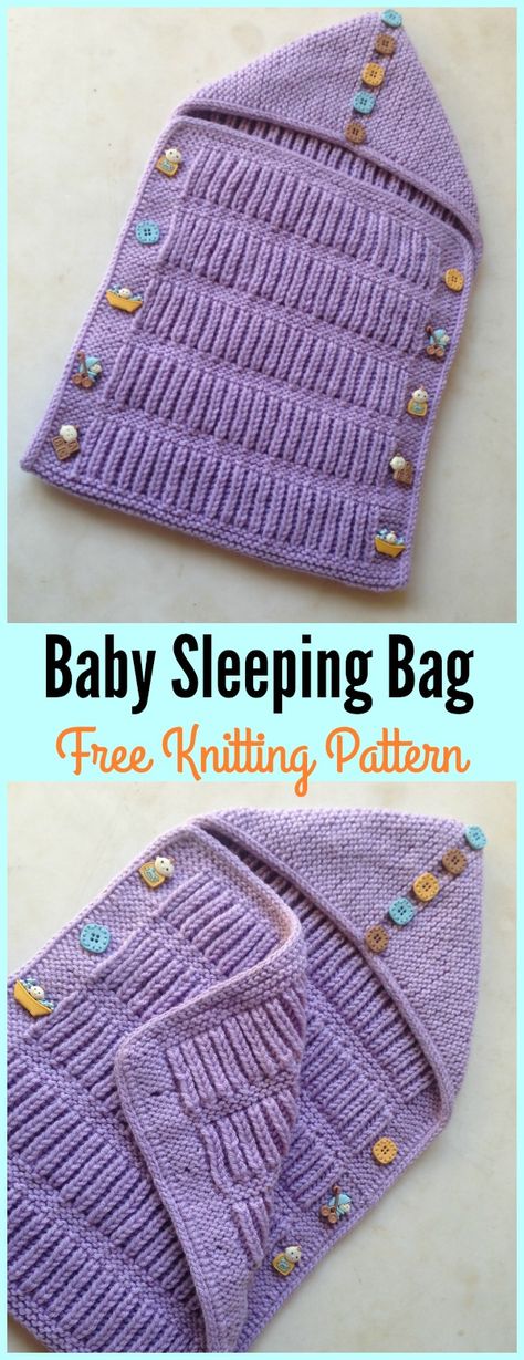 Baby Sleeping Bag Free Knitting Pattern #startknittingfreepattern   #knittingforbabys #easyknittingpatterns Baby Sleeping Bag Pattern, Sleeping Bag Pattern, Baby Cocoon Pattern, Crochet Baby Cocoon, Knitting Patterns Free Blanket, Baby Crochet Patterns Free, Knitting Baby, Baby Cocoon, Crochet Bag Pattern Free