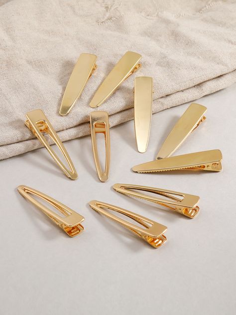 Gold Casual   Iron  Alligator Hair Clip Embellished   Women Accessories Gold Clips For Hair, Hair Clips Gold, Map Ideas, Alligator Hair Clip, Gold Hair Clips, Product Shots, Gold Makeup, Gold Clips, Just Dance