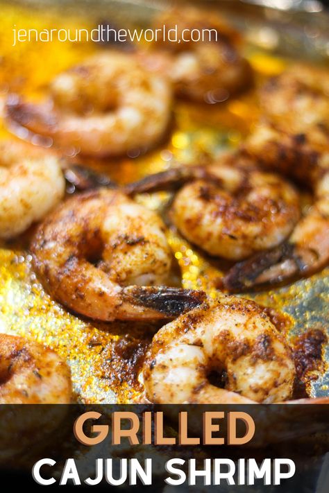 15 Minute Grilled Cajun Shrimp- Jen Around the World Cajun Grilled Shrimp, Easy Grilled Shrimp Recipes, Shrimp Scampi Recipe, Grilled Shrimp Recipes, Jambalaya Recipe, Best Seafood Recipes, Gumbo Recipe, Cajun Shrimp, Grill Recipes