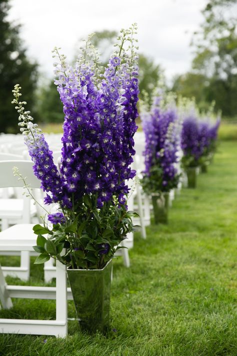 Tall Purple Aisle Flower Decor in Backyard Ceremony Aisle Decor Outdoor, Aisle Decor Outdoor, Ceremony Aisle Decor, Ceremony Aisle, Aisle Flowers, Ceremony Flowers, Aisle Decor, Wedding Aisle, Flower Decor