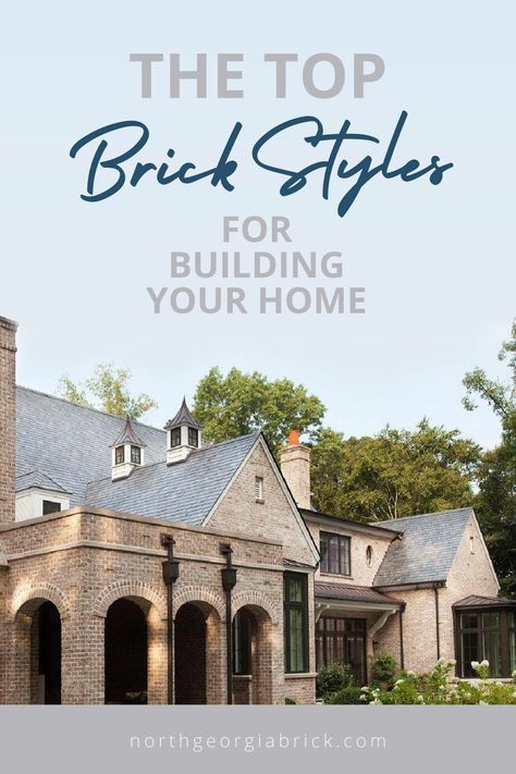 Brick for new home construction or remodeling, building material Cool Brick Houses, Choosing Brick Exterior, Old Style Brick Houses, Timeless Brick Exterior, French Provincial Brick Exterior, All Brick Farmhouse Exterior, Antique Brick House Exterior, Stone Exterior Houses French Country, Stone Vs Brick Exterior