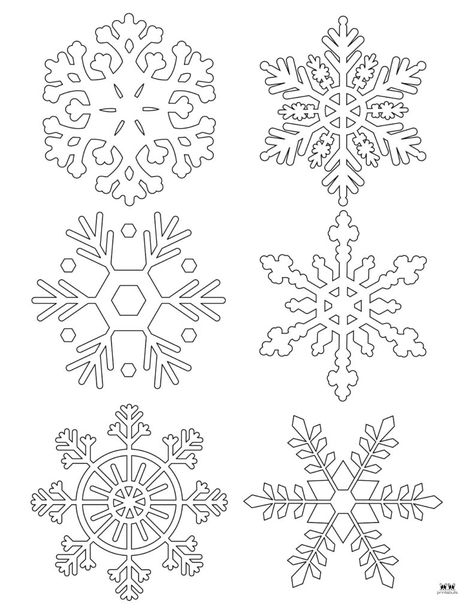 Help your kids enjoy the beauty of unique snowflakes with these FREE printable snowflake coloring pages. All pages can be printed from home! Free Snowflake Printables, Unique Snowflakes, Snowflake Outline, Printable Snowflake Template, Christmas Silhouettes, Snowflake Coloring Pages, Snowflake Swirl, Coloring Pages Ideas, Snowflakes Drawing