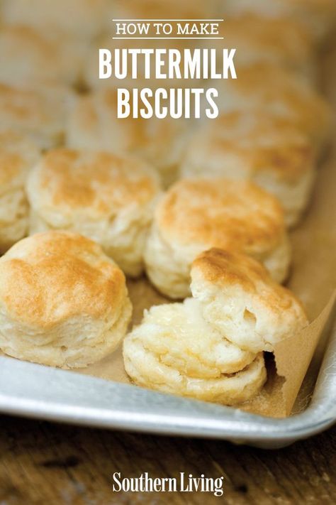 After baking hundreds of Southern buttermilk biscuit recipes, our Test Kitchen landed on this winning recipe for Our Favorite Buttermilk Biscuits. This no-fail biscuit recipe will make you look like a pro, even if this is your first attempt at biscuit-making. #buttermilkbiscuits #southenbiscuitrecipe #southernbaking #southernliving Paleo Biscuits, Best Buttermilk Biscuits, Southern Buttermilk Biscuits, Southern Living Recipes, Southern Biscuits, Buttermilk Biscuits Recipe, Homemade Buttermilk, Southern Dishes, Biscuits Recipe