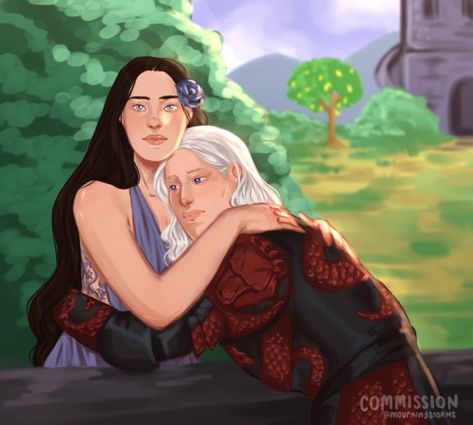 Lady Of The Moon, Rhaegar And Lyanna, Daeron Targaryen, Rhaegar Targaryen, Lyanna Stark, Game Of Thrones Outfits, George Rr Martin, Targaryen Art, Asoiaf Art