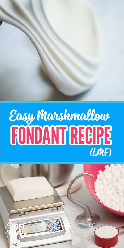 The best fondant recipe made from marshmallows! Tastes soooo good! It will make a fondant lover out of you! Best Fondant Recipe, Easy Fondant Recipe, Recipe For Cakes, Homemade Fondant Recipes, Marshmallow Fondant Recipe, Sugar Geek, Homemade Fondant, Elephant Skin, Fondant Recipe