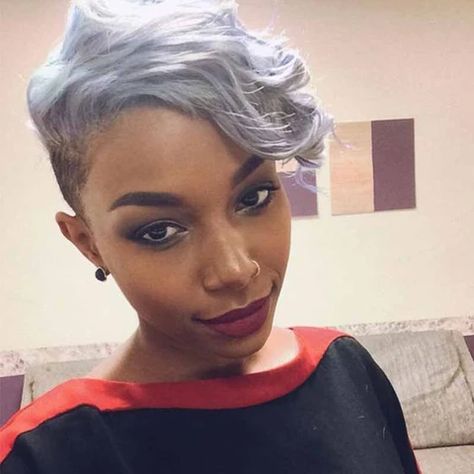 100+ Best Short Pixie Cut Hairstyles For Black Women 2020 – SurpriseHair Kort Pixie, Short Hair Styles African American, Pelo Afro, Sassy Hair, Penteado Cabelo Curto, Short Natural Hair Styles, Blonde Pixie, Shaved Hair, African Hairstyles