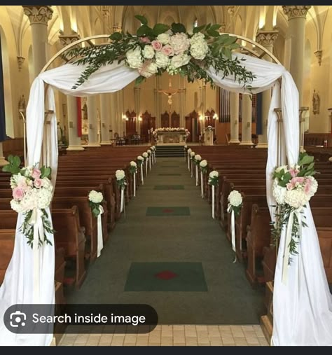 Wedding Flower Entrance, Wedding Church Entrance Decor, Church Wedding Arch Ideas, Wedding Decor For Church, Church Entrance Wedding Decorations, Church Altar Decorations Wedding, Church Aisle Decorations Wedding, Church Entrance Decor, Church Decorations Wedding