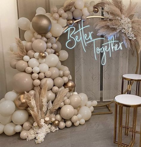 Neutral Balloon Arch, Boho Balloon Garland, Double Stuffed Balloons, Champagne Balloons, 18th Birthday Decorations, Champagne Birthday, Happy Birthday Decor, Balloon Arch Kit, Bridal Shower Balloons