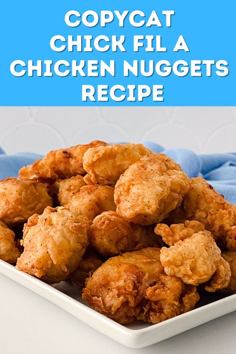 Make your favorite chicken at home with this easy copycat Chick Fil A Chicken Nuggets Recipe. Here is how to make them for your family! Chick Fil A Chicken Recipe, Chick Fil A Chicken Nuggets Recipe, Chik Fil A Chicken, Chick Fil A Chicken Nuggets, Chicken Nuggets Recipe, Chick Fil A Nuggets, Copycat Chick Fil A, Baked Chicken Nuggets, Chicken Nugget Recipes