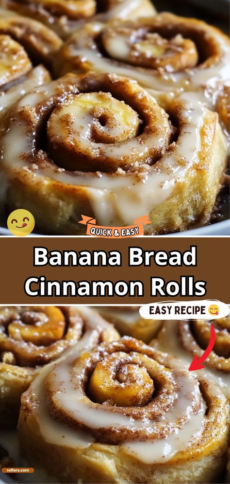 Banana Bread Cinnamon Rolls Soft Breakfast, Amazing Banana Bread, Banana Bread Cinnamon Rolls, Banana Bread Cinnamon, Bread Cinnamon Rolls, Healthy Cinnamon Rolls, Cinnamon Banana Bread, Bread Cinnamon, Banana Roll