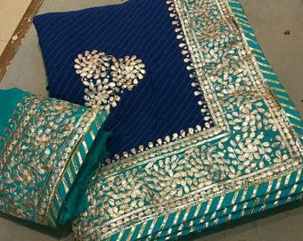 Jaipuri Saree, Embroidery Blouse Saree, Handwork Saree, Gota Patti Saree, Rajasthani Dress, Indian Sari Dress, Nikkah Dress, Sari Dress, Indian Saree Blouse