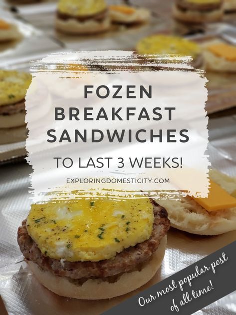 Frozen breakfast sandwiches to last 3 weeks! ⋆ Exploring Domesticity Frozen Breakfast Ideas, Homemade Frozen Breakfast, Frozen Breakfast Sandwich, Frozen Breakfast Sandwiches, Busy Morning Breakfast, Breakfast Sandwiches Frozen, Kid Meals, Keto Healthy, School Breakfast