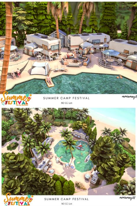 The Sims 4 Sulani Summer Festival Camp, coastal and cozy design. No CC Lot. #ShowUsYourBuilds #thesims4 #Sims4 #sims4game #ts4house #ts4build #ts4builds #ts4nocc #ts4mm #simsbuilds #ts4 #sims4housebuild #sims4house #sims4home #sims5 @thesimsresource #sims4build #simshousedesign #thesims4housebuild . Lot size: 50/50. No Custom Content was used NoCC . Download here: https://www.thesimsresource.com/downloads/1710194 Sims 4 Houses Mt. Komorebi, Sims 4 Commune Lot, Sims 4 Vacation Lots, Summer Camp Sims 4, Sims 4 Theme Park, Sims 4 Cc Home Stuff, Sims 4 Lot No Cc, Sims 4 Teen Hangout Lots, Sims4 Sulani House