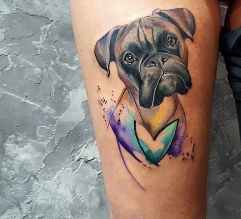 15 Boxer Dog Tattoos For Men and Women | PetPress Boxer Portrait, Tattoo Perro, Boxer Dog Tattoo, Boxer Tattoo, Cute Cat Tattoo, Tattoos For Dog Lovers, Dog Memorial Tattoos, Tattoo Dog, Muhammed Ali