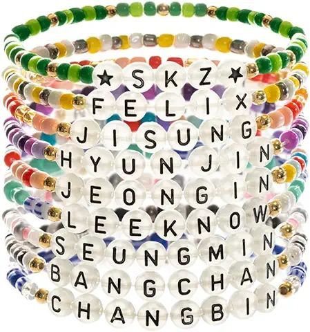 9pcs Kpop Stray Kids Merch Bracelets Stray Kids Ablum Bracelets SKZ Outfit Luminous Bracelet for Girls Teens Skz Friendship Bracelet, K Pop Bracelet Ideas, Stray Kids Bracelet Ideas, Skz Bracelets, Skz Friendship, Kpop Bracelet Ideas, Skz Bracelet, Kpop Bracelet, Kpop Gifts