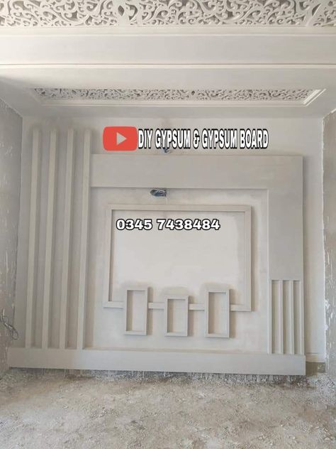 Tv Wall Design Cement Work, Pop Tv Wall Design, Tv Wall Design With Cement, Bedroom Tv Unit Design, Pop Design Photo, Pop Design For Hall, Pop Design For Roof, Drawing Room Ceiling Design, Luxury Ceiling Design