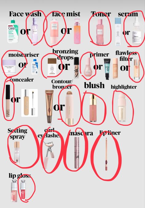 #makeup #skincare #preppy Skincare Preppy, Face Mist, Makeup Skincare, Face Wash, Bronzer, Preppy Style, Highlighter, Concealer, Lip Gloss