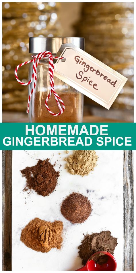 Homemade Gingerbread Spice Mix to use for pancakes, waffles, lattes, cakes, breads, cookies or anything you want to give a gingerbread flavor to. Made with just 5 easy spices! #gingerbread #spice #homemade