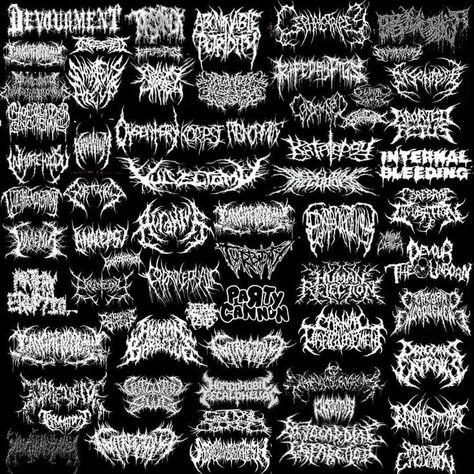 Demoncore Aesthetic, Bands Wallpaper, Metal Band Logos, Metal Font, Crust Punk, Music Collage, Extreme Metal, Band Wallpapers, Metal Albums