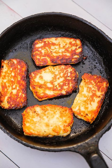 Halloumi (Frying Cheese of the Middle East) - Chef Tariq Food Blog What Is Halloumi, Halloumi Cheese Recipes, Cooking Halloumi, Haloumi Cheese, Lunch Sides, Fried Halloumi, Halloumi Cheese, Middle East Recipes, Grilled Halloumi