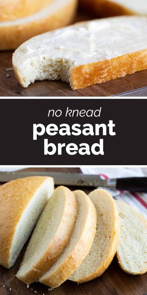 Hand Kneaded Bread Recipes, Easy No Knead Bread, No Knead Bread Recipe, Beginners Bread Recipe, Peasant Bread, Bread Ideas, Knead Bread Recipe, Homemade Bread Recipes Easy, Sandwich Bread Recipes