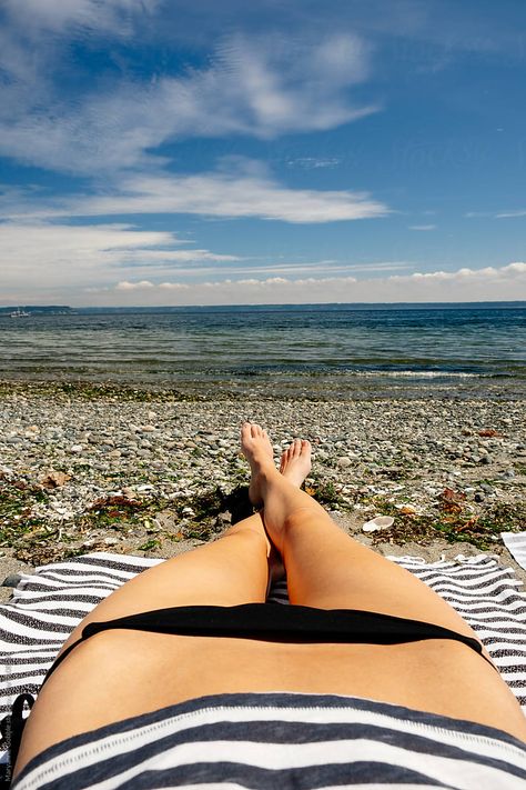 POV UGC woman wearing a bathing suit laying in the sunshine on Elgon beach during summer vacation on the Washington coast. Washington Coast, Laying On The Beach, Beach Beauty, The Sunshine, Summer Vacation, Summer Beach, Bathing Suit, Bathing Suits, The Beach