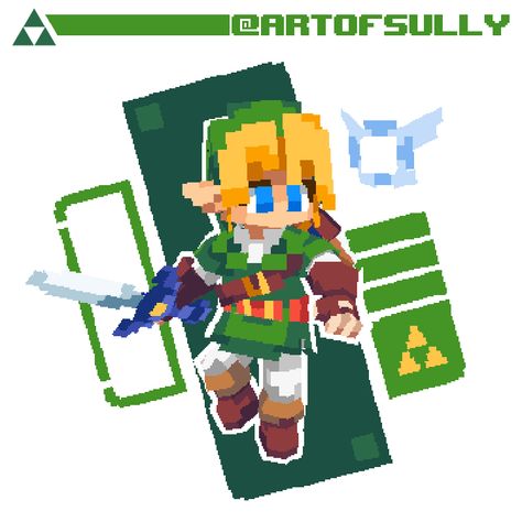 ArtStation - Legend of Zelda Fan Art - Link, Brendan Sullivan Minecraft Anime Art, Lowpoly Pixelart, Link Pixel Art, Legend Of Zelda Fan Art, Lowpoly Character, Zelda Fan Art, Hero Of Time, Pixelated Art, Sculpture Reference