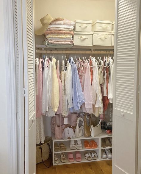 #closet #clothes #closettour #colorful #preppy #clothing #clothingline #shoes #home Closet Organization Aesthetic, Colorful Preppy, Closet Clothes, Preppy Clothing, Simple Closet, Sept 1, Pinterest Contest, Dorm Inspo, Deco Studio