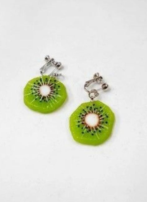 Kiwi Earrings, Fruit Jewelry, Fake Food, Food Industry, Out Of This World, This World, Kiwi, Your Eyes, Clip On Earrings