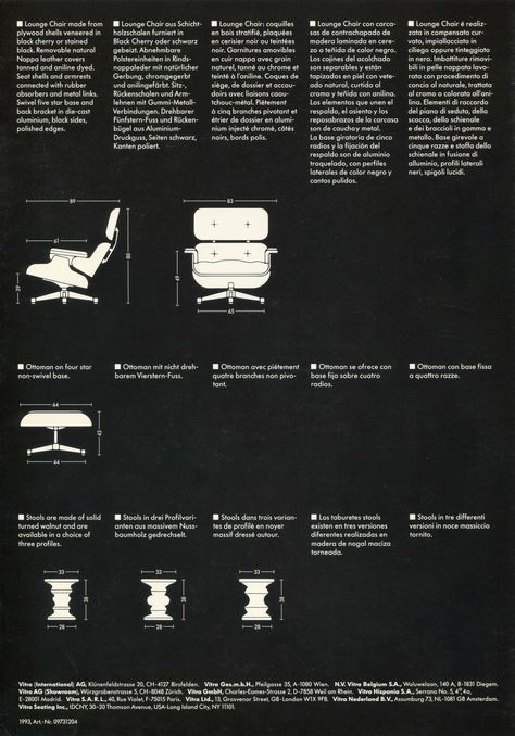 #Eames Lounge Chair and Ottoman, Eames Walnut Stools, all by @vitra Eames Graphic Design, Letterhead Design Inspiration, Furniture Magazine, Walnut Stools, Lounge Chair And Ottoman, Design Basics, Typography Layout, Visual Identity Design, Letterhead Design