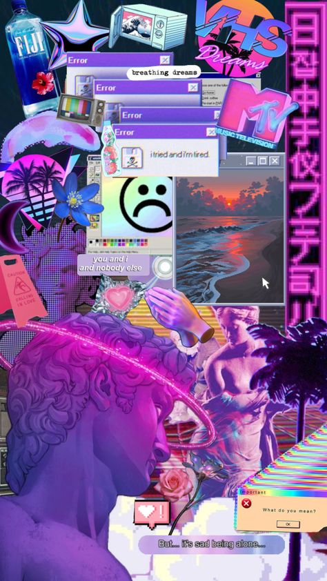 Vaporwave aesthetic📀 #vaporwave #vaporwaveaesthetic #aesthetic #collage #vibes #wallpaper #art Vaporwave Phone Wallpaper, Vaporvawe Aesthetic, City Night Wallpaper Aesthetic, Vaporwave Aesthetic Bedroom, Vaporwave Collage, Dark Vaporwave Aesthetic, Y2k Zine, Internetcore Aesthetic, Vapor Wave Aesthetic