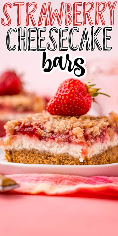 Strawberry Dessert With Graham Cracker Crust, Best Strawberry Cheesecake, Strawberry Cheesecake Bars Recipes, Graham Cracker Crust Cheesecake, Graham Cracker Dessert, Cracker Dessert, Strawberry Soup, Strawberry Cheesecake Bars, Strawberry Bars